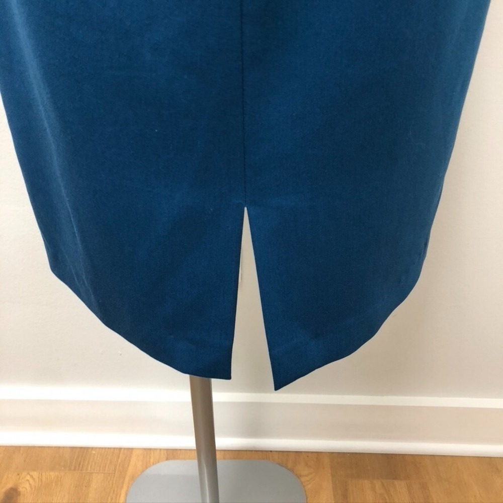 Black Halo Teal Blue Backless Sheath Dress - Picture 11 of 16